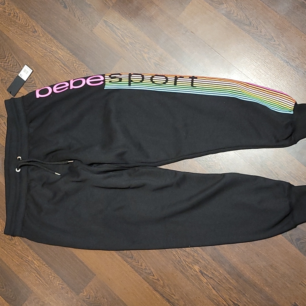 Bebe Sport Side Logo Athletic Joggers Sz 1X